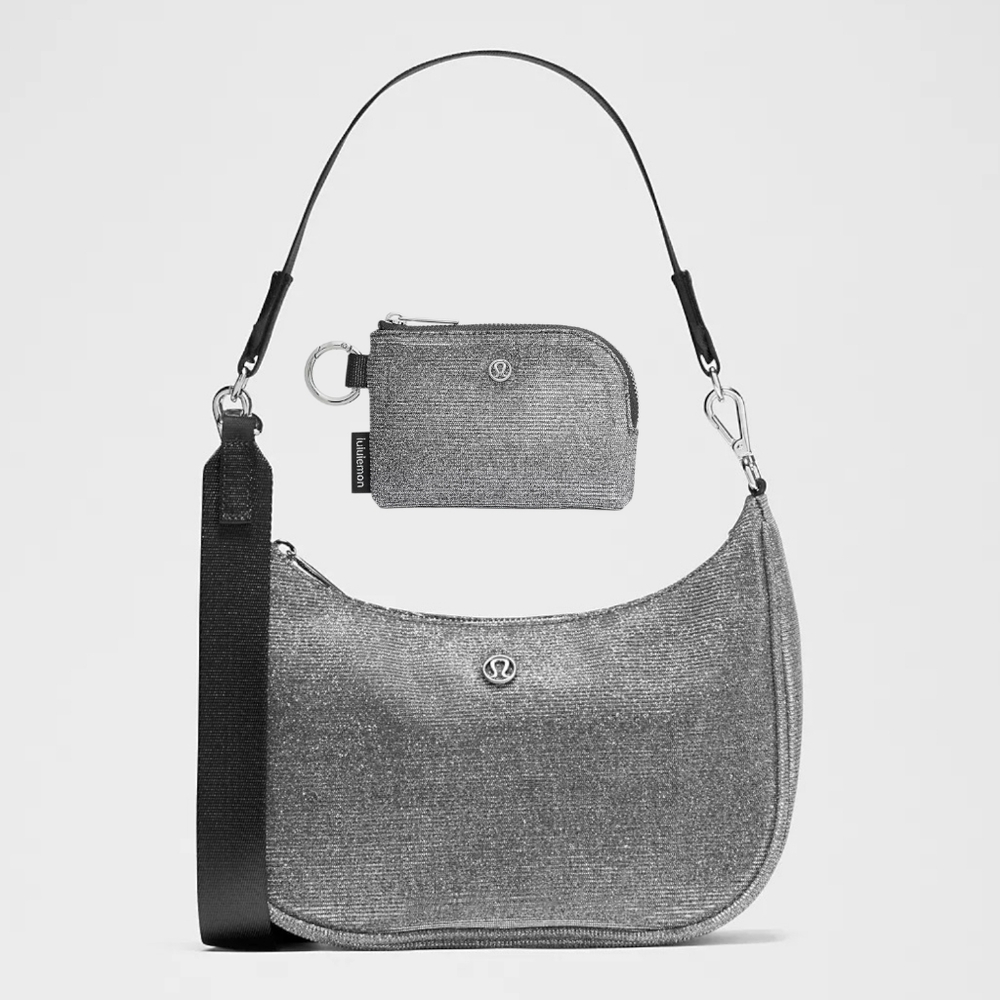 *NWT* LULULEMON City Essentials Shoulder Bag 3L & Pouch, Glitter Dark Silver